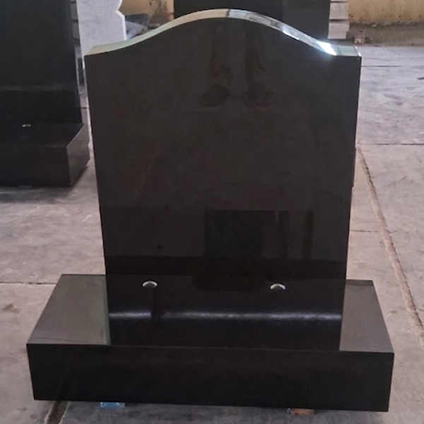 jet black polish ogee headstone